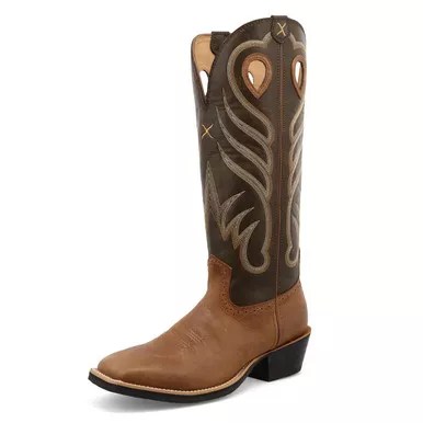 TWISTED X Men's 16in Buckaroo Buff Tan/Burnt Olive Western Boot (MBK0035)