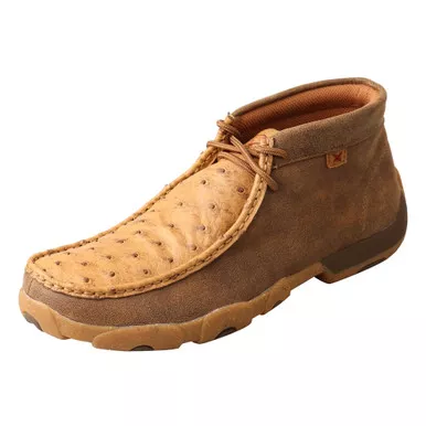 TWISTED X Men's Chukka Bomber and Tan Ostrich Driving Moc (MDM0088)
