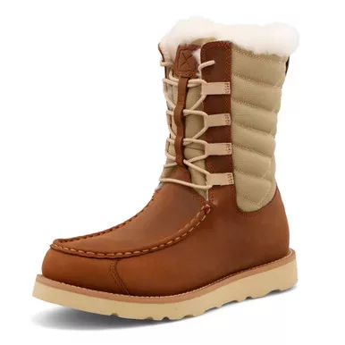 TWISTED X Women's 8in Wedge Sole Oiled Saddle and Tan Boot (WCA0055)