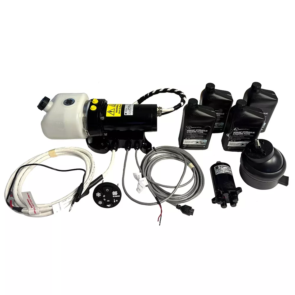 Uflex MasterDrive Steering System – Single Station Retrofit Kit – MasterDrive 40cc Tilt Mount Helm & UPMD Power Unit (No Cylinders Included) – MD40T