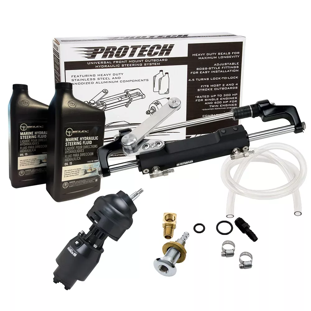 Uflex PROTECH 2.1 Front Mount Tilt OB Hydraulic System – Includes UP28T Helm Pump, Oil, UC128TS-2 Cylinder, & X52 Tilt – No Hoses – PROTECH 2.1T