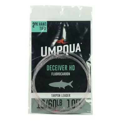 UMPQUA Deceiver HD Tarpon Nylon Leader with Pink Fluorocarbon Shock Tippet