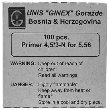 Unis Ginex Small Rifle Primers 1,000 Count