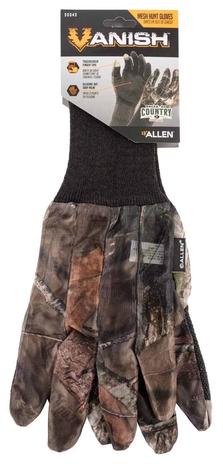 Vanish Hunting Gloves Mossy Oak Break-Up Country Touchscreen Mesh OSFA