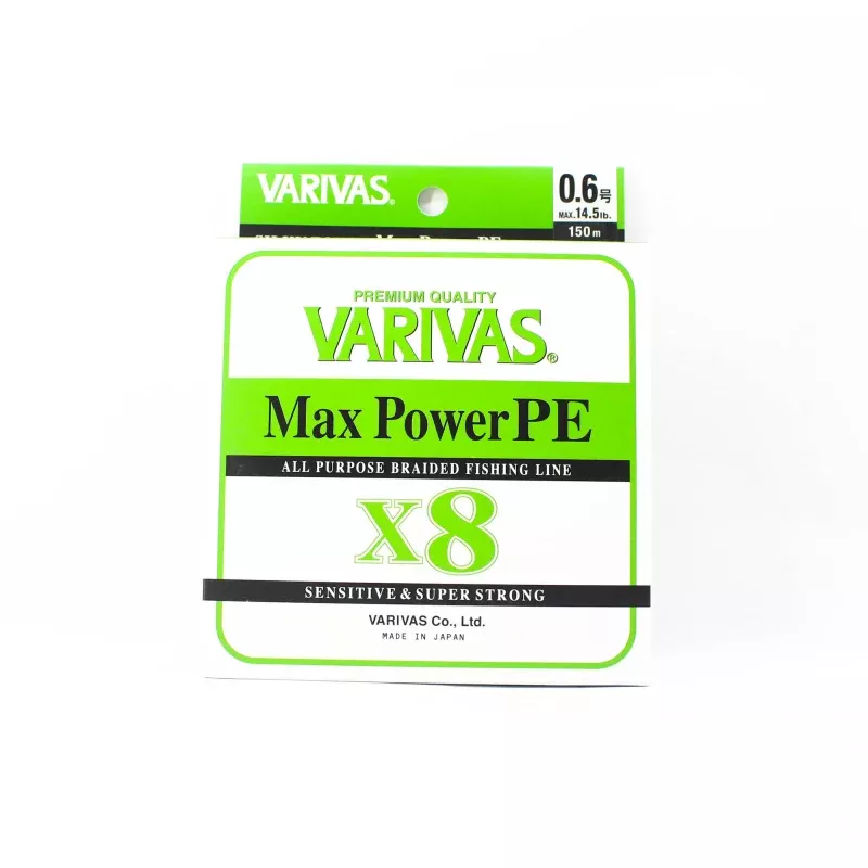 Varivas P.E Line Max Power X8 Lime Green 150m P.E 0.6 Max 14.5lb (0299)