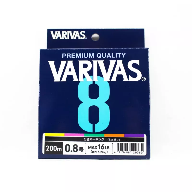 Varivas P.E Line Varivas 8 X8 Multi Color 200m P.E 0.8 Max 16lb (0380)