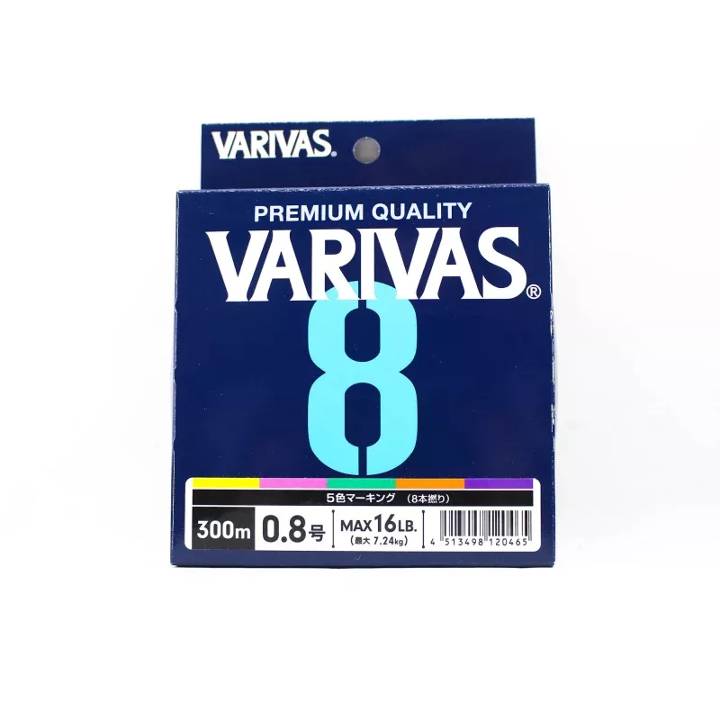 Varivas P.E Line Varivas 8 X8 Multi Color 300m P.E 0.8 Max 16lb (0465)