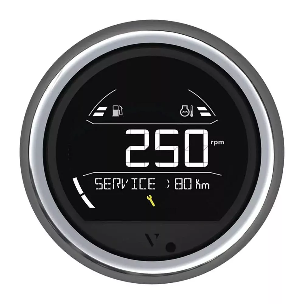 Veratron VL Digital 85 with Round Chrome Bezel – Advanced Digital Instrument for Vehicles – B00205804