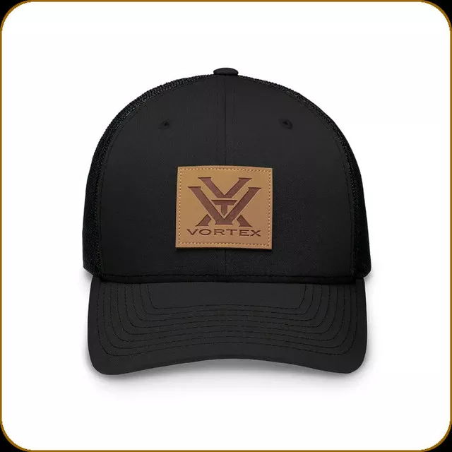 Vortex Barneveld 608 Cap – Black With Leather Patch #120-31-BLK