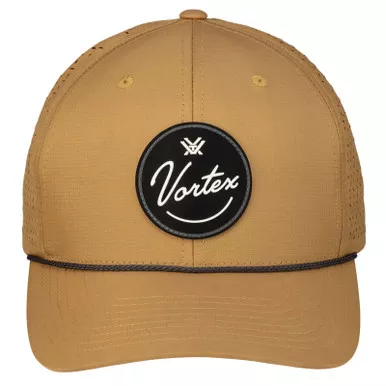VORTEX Men's Script Logo Silicone Patch Dull Gold Cap (126-23-DLG)