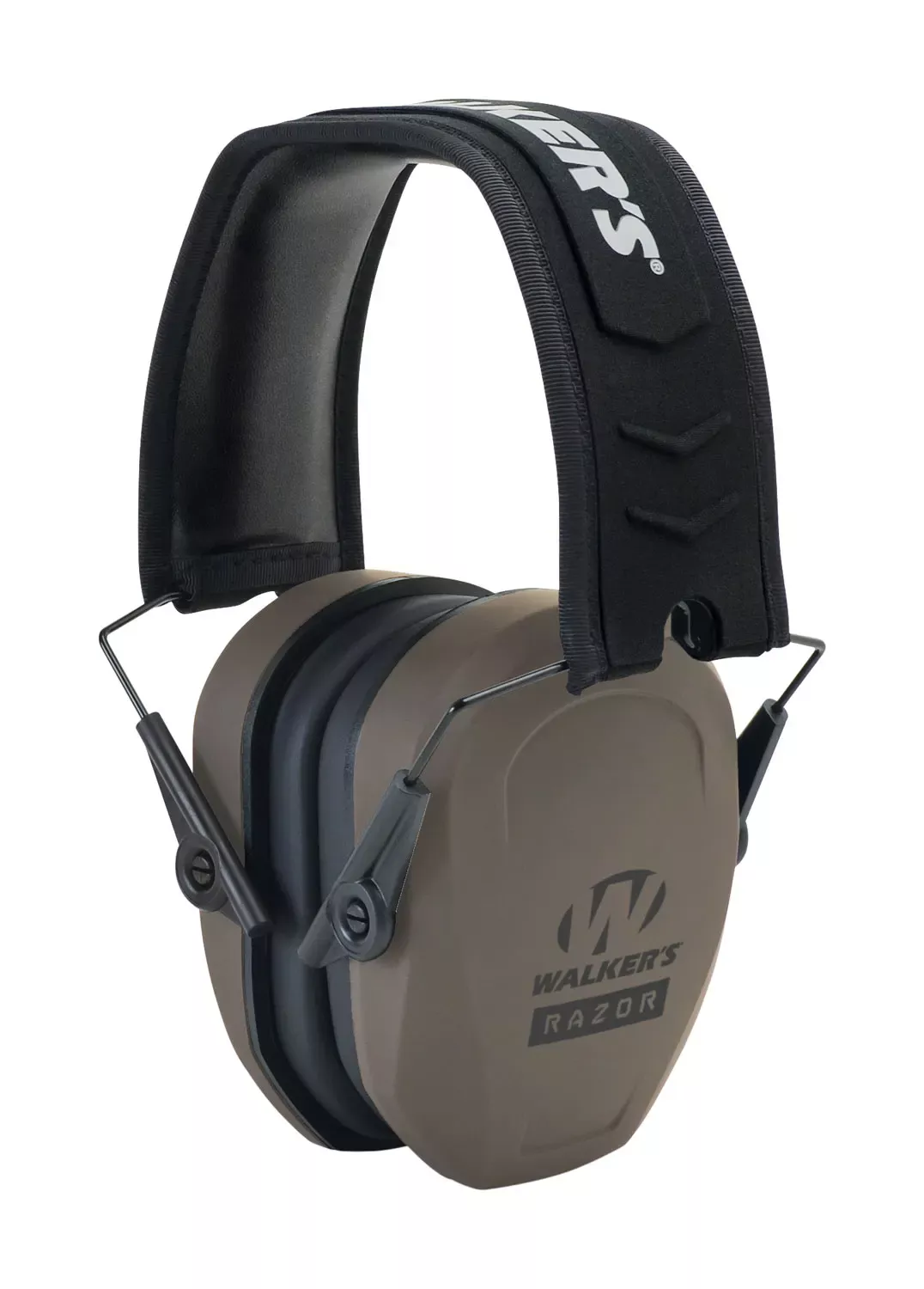Walker’s Razor Slim Passive Muff Polymer 27 dB Over the Head Flat Dark Earth Ear Cups, Adult