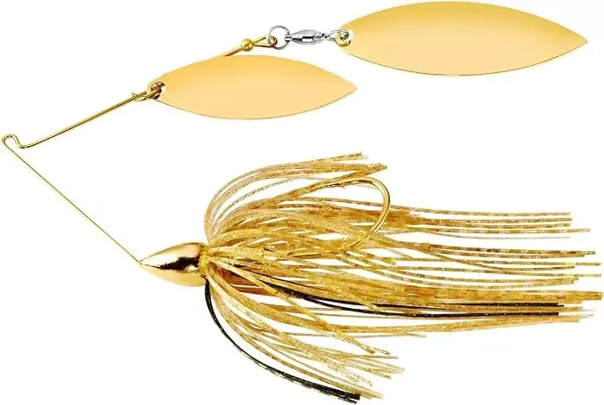 War Eagle Double Willow Gold Frame Spinnerbait – 1/4 oz. Gold Shiner