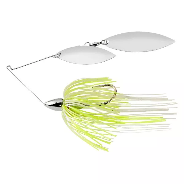 War Eagle Double Willow Spinnerbait – 3/8 Oz White Chartreuse #WE38NW45