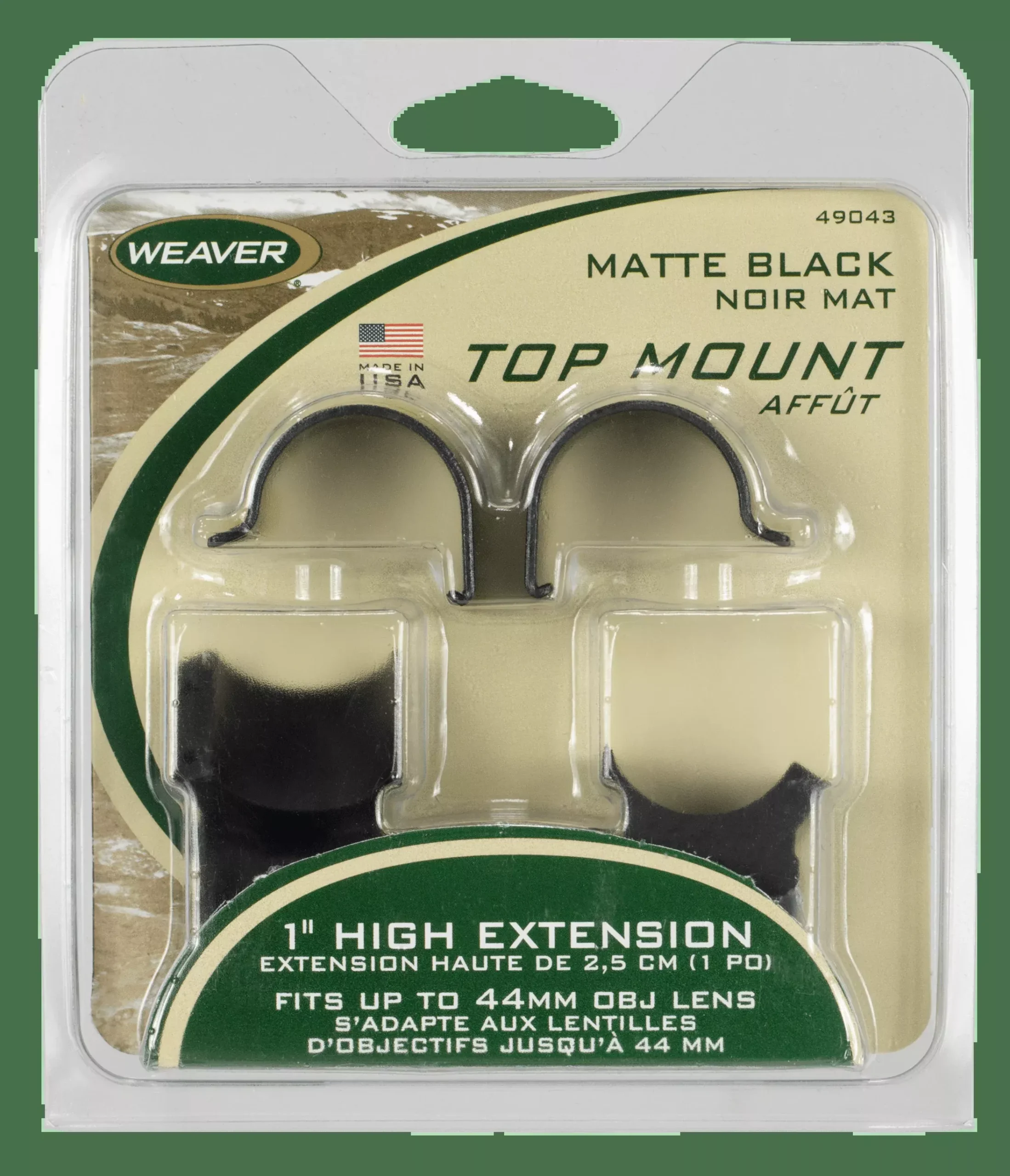 Weaver Detachable Extension Top Mount Matte 1 In. Ring High