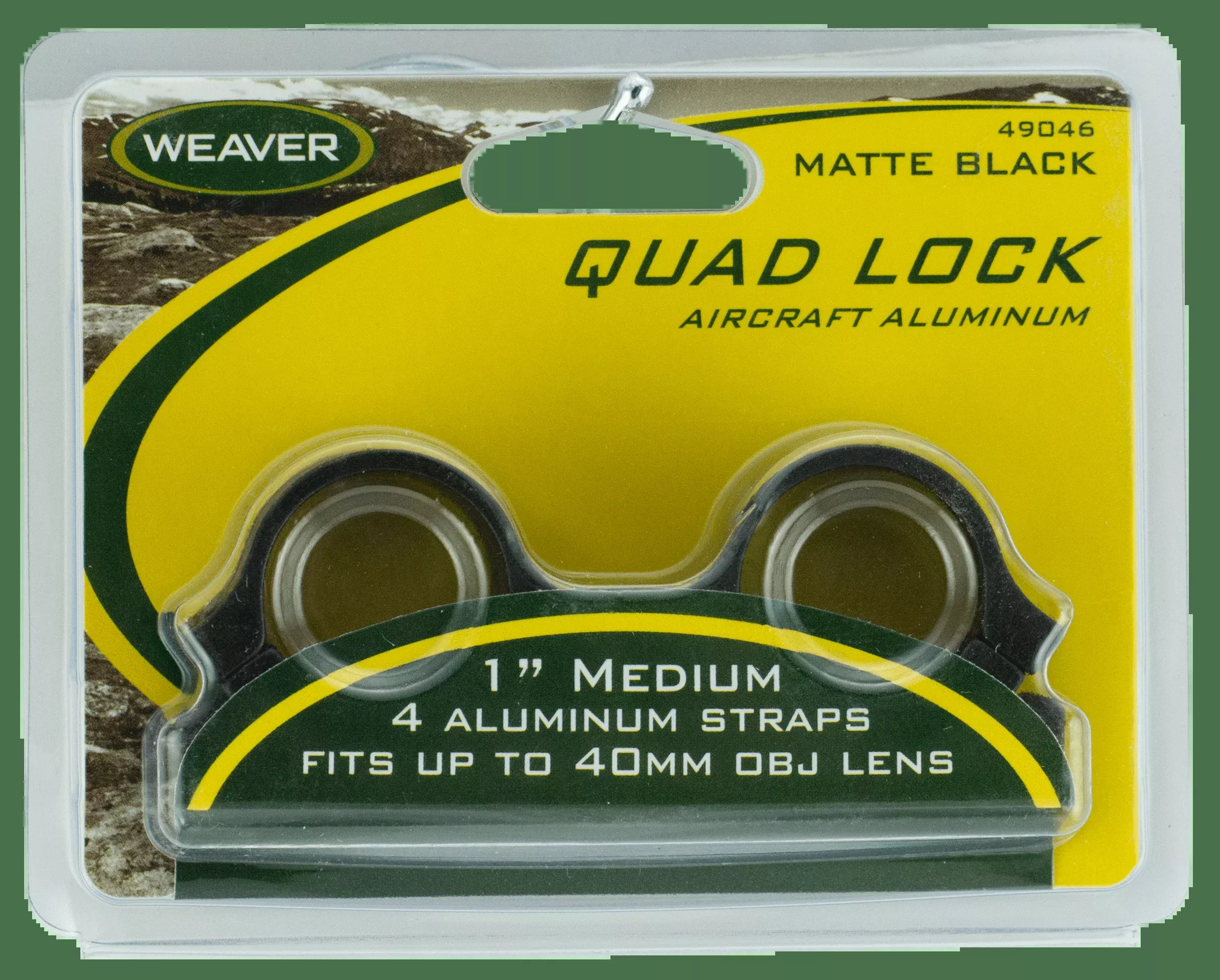 Weaver Quad Lock Top Mount Scope Rings Matte 1in. Medium Weaver