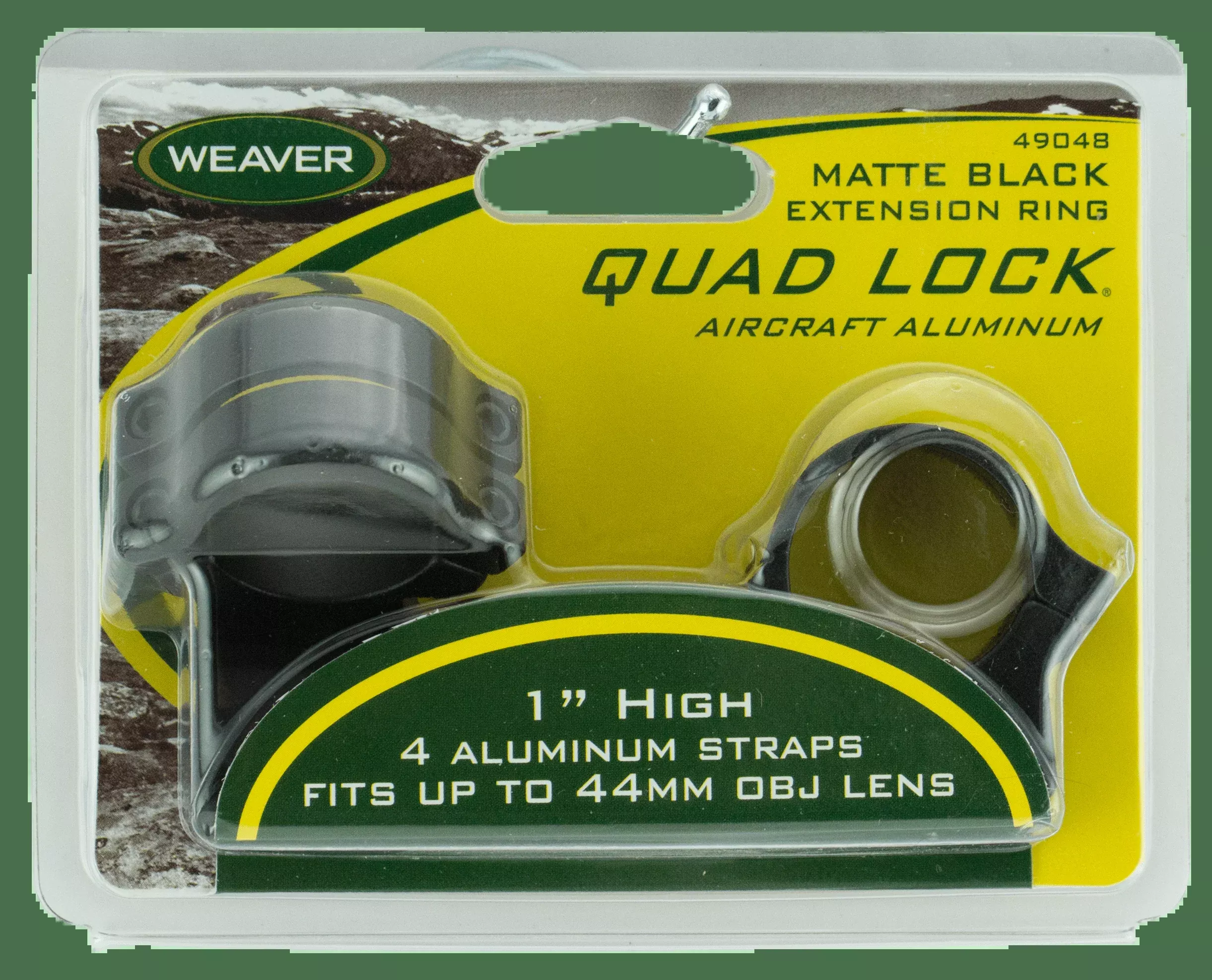 Weaver Rings Detachable Quad- – Lock 1″ High Extension Matte