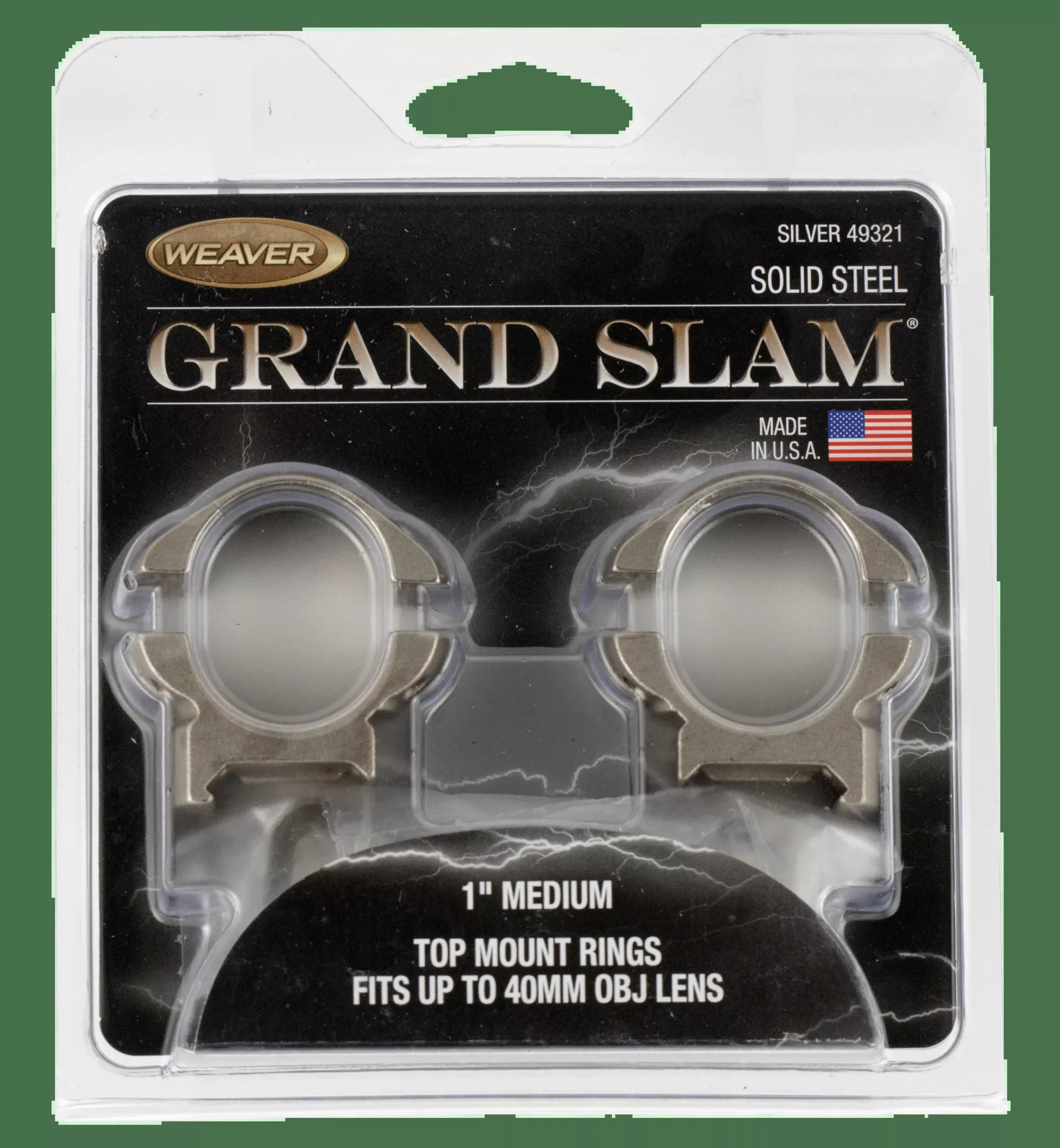 Weaver Rings Detachable Top - Mount G-slam High .332" Silver