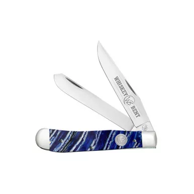 Whiskey Bent Blue Mammoth Trapper Knife w/2 Blades WB11-07