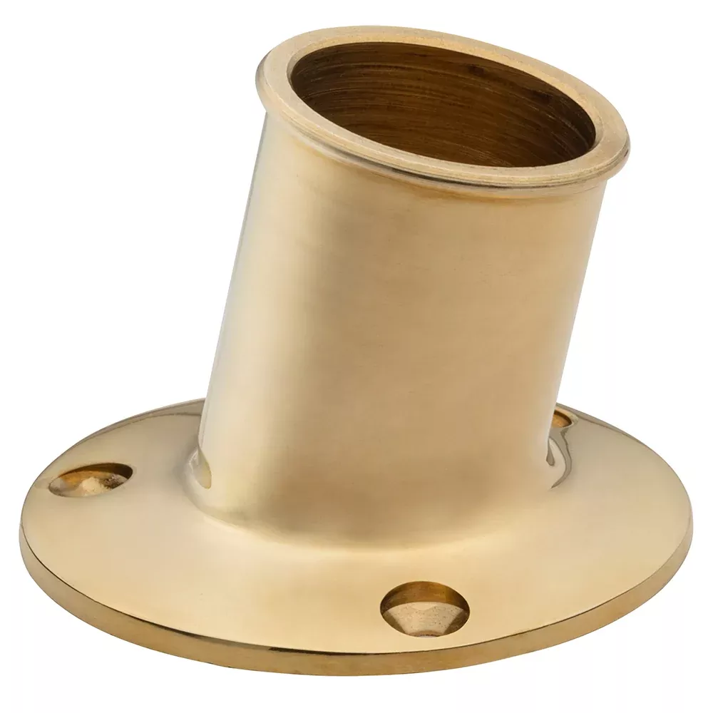 Whitecap Top Mount Flag Pole Socket 1-1/4″ ID – Polished Brass – S-5003BC
