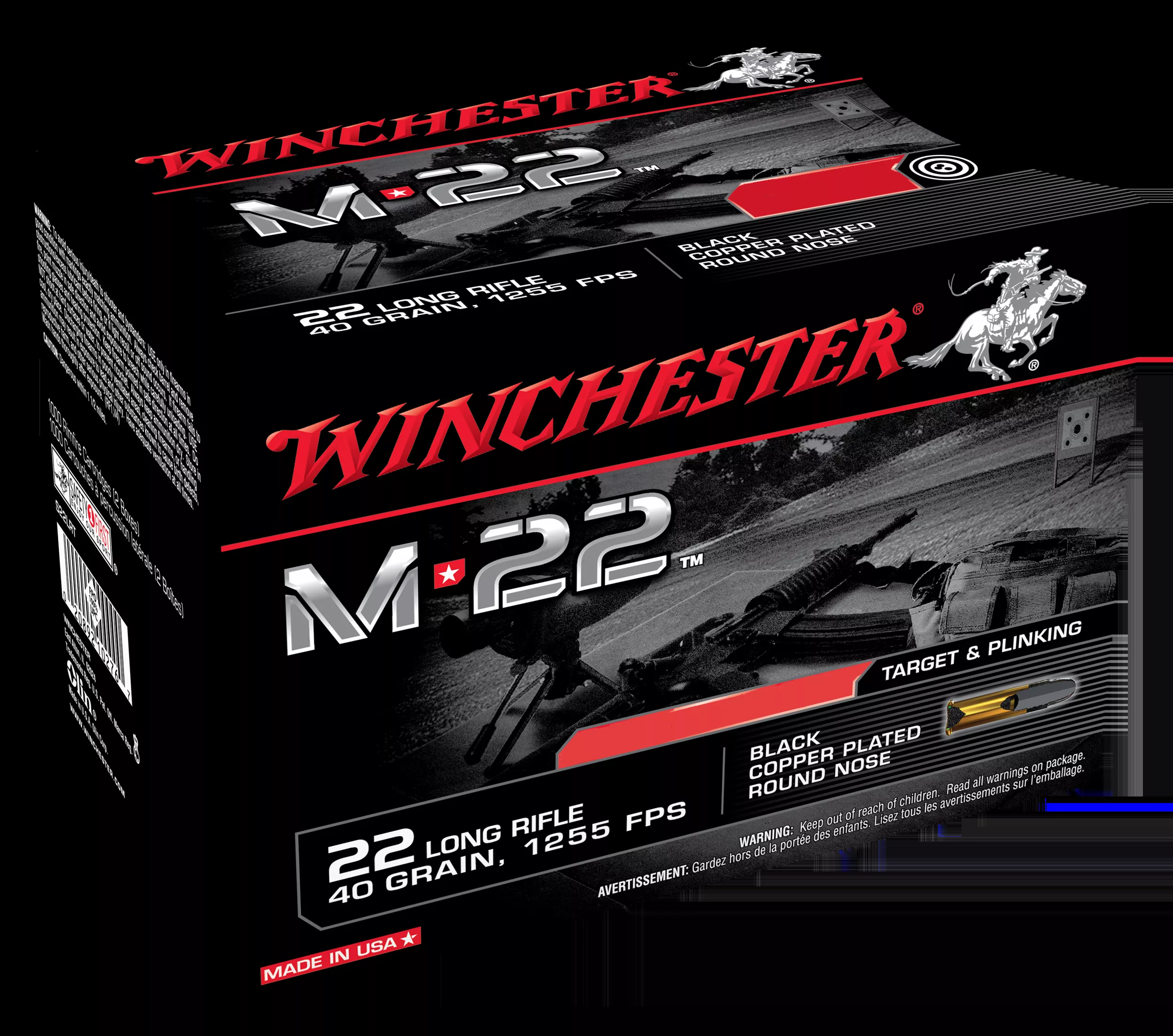Winchester Ammo M-22 22lr 40gr Lead 2000rd Bx/2 Cs (Bulk)