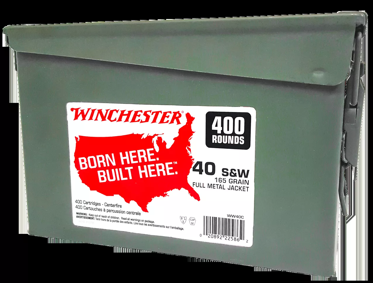 Winchester Ammo USA40 S&W 165gr FMJ 400rd Box