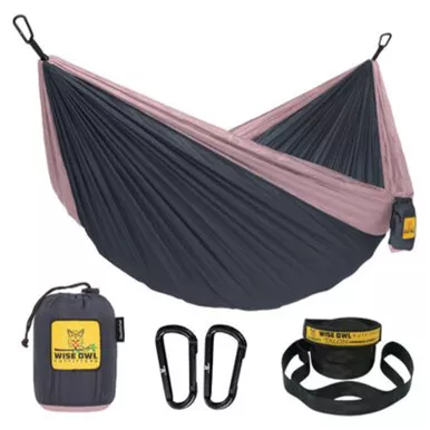 Wise Owl Outfitters Camping Hammock Double Charcoal Rose