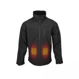 World Famous Sports Men’s 3 Level Heated Softshell Jacket – Black – M