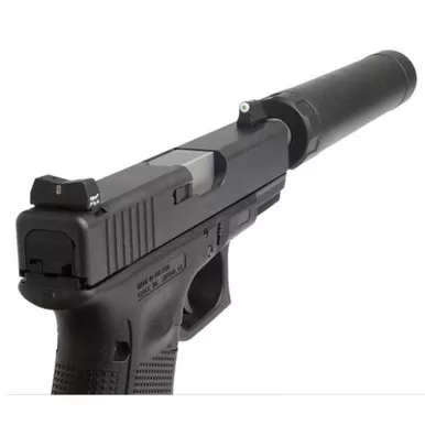 xS Sight Systems DxT Big Dot Suppressor Height Night Sights GlockGreen Tritium Matte Black