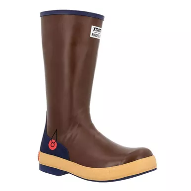 XTRATUF Men’s Legacy Rugged Seas 15in Brown/Navy Academy Work Boots (XML900)