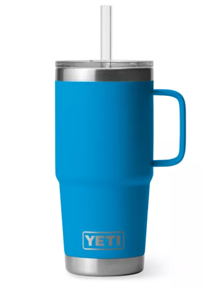 Yeti Rambler 25 Oz. Mug W/ Straw Lid – Big Wave Blue #21071502678
