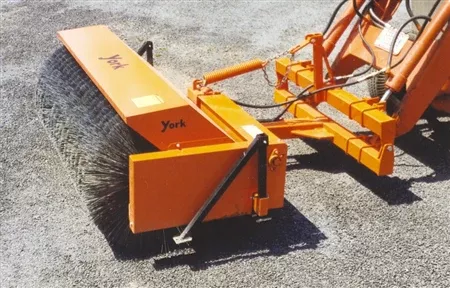 York Front Loader Mounted Broom | FLB32 Series | Widths 72″, 84″ & 96″ | Hydraulic Flow 12-25 GPM | For Skid Steers