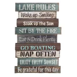 Young's Inc Wood Lake Rules Sign