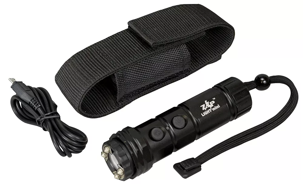 Zap Mini Stun Gun LED Flashlight Rechargeable Black ZAPLM