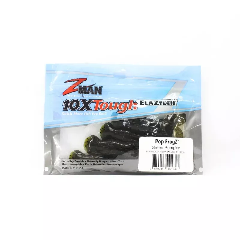 Zman Soft Lure Pop FrogZ 4 Inch 4/Pack Green Pumpkin (1843)